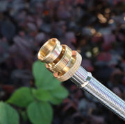 15 Ft Stainless Steel Braided Propane Adapter Max 350 Psi Hose with Pressure Gauge 5-40 Lb Convert Replace for Qcc1/type1 Tank Connects 1 Lb Bulk Portable Appliance to 5-40 Lb Propane Tank Cylinder - Grill Parts America