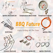 1.85 Inch BBQ Thermometer Gauge for Multiple Grills and BBQ Smokers, Barbecue Grill Temperature Gauge Replacement Parts, Silver - Grill Parts America