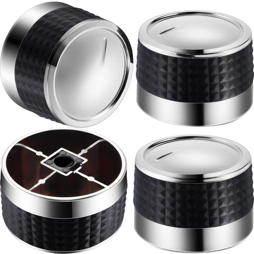 Mudder 4 Pieces Gas Grill Knob BBQ Control Knobs Replacement Rotating Switch Gas Stove Cooker Chrome Control Knob with D Valve Stainless Steel Round Knob for Gas Grill Stove Party - Grill Parts America