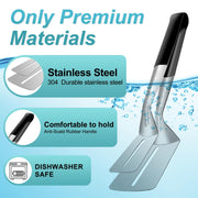 Spatula Tongs for Flipping, Stainless Steel Grill Clamp Spatula Flipper, 11.6 Inch Double-sided Shovel Clip for Beefsteak Bread Hamburger BBQ Meats Pizza Pies Bread Fish(2 Pack) - Grill Parts America