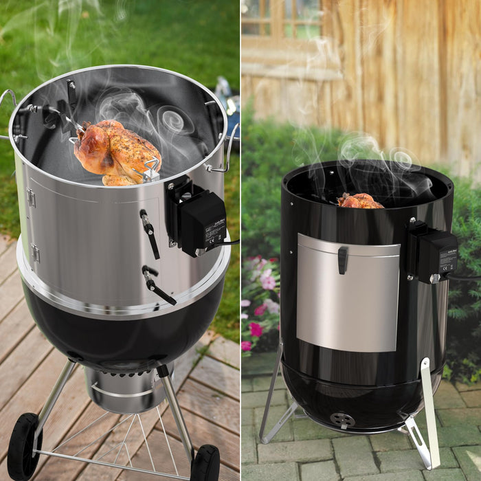 onlyfire Stainless Steel Grill Rotisserrie Kit for Weber 18-inch WSM Smokey Mountain Cooker - Grill Parts America