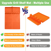 EddHomes Silicone Grill Side Shelf Mat for Blackstone BBQ Grill, 3 in 1 Silicone Spatula Mat with Drip Pad,Large Silicone Utensil Rest for Multiple BBQ Grill Tools - Grill Parts America