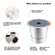 Noalto Reusable K Cups and Coffee Pods,Universal stainless steel k Cups for Keurig 2.0 and 1.0 Coffee Makers machine(2pack) - Grill Parts America