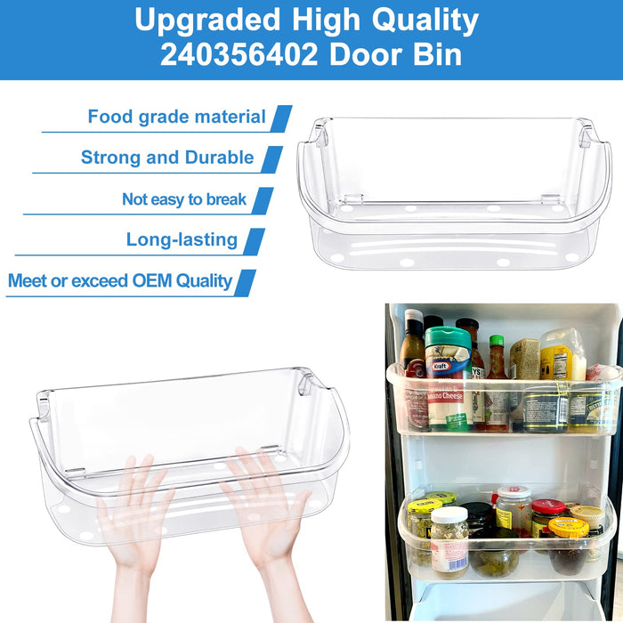 [2 PACK] UPGRADED 240356402 Refrigerator Door Bin Replacement,Compatible with Frigidaire Refrigerator Door Shelf Parts FFSS2615TS0 LFSS2612TF0 LFSS2612TE0 AP2549958 FGHS2631PF4A Door Shelf Shelves - Grill Parts America