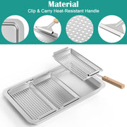 Grill Baskets Set, Outdoor Grilling Tray for Traeger Pellets, Pit Boss, Weber Kettle, Kamado Joe Charcoal Grills, Grilling Accessories for All Grills & Smokers, Grilling Fish Veggies & Meats - Grill Parts America
