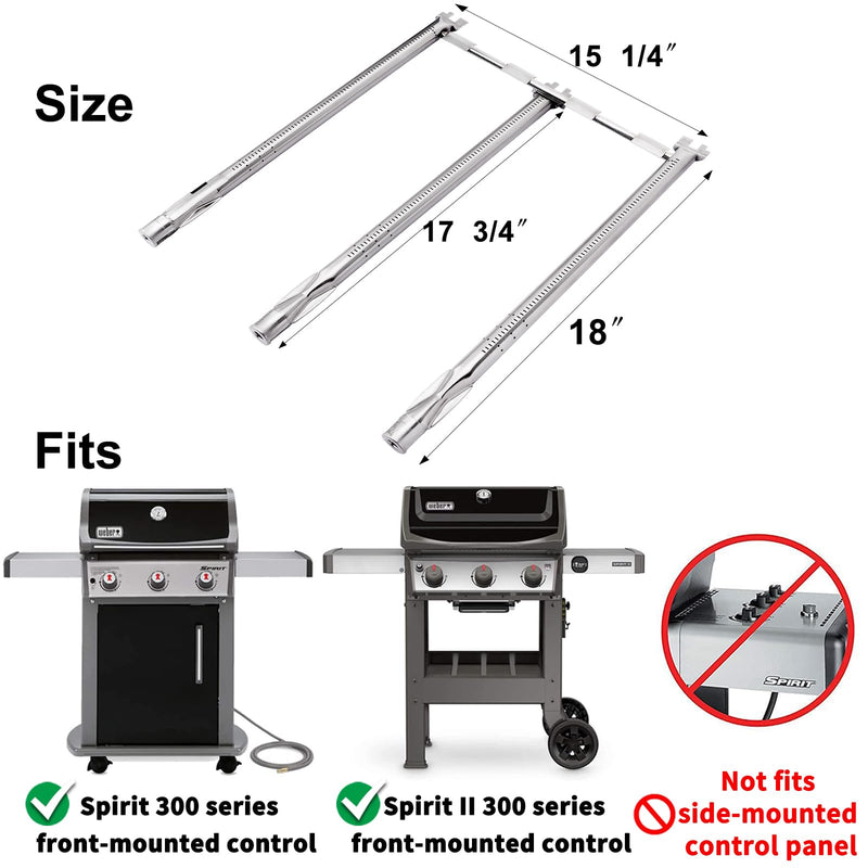 ROCFAN Fit for Weber Spirit E-310 Replacement Parts, Weber GS4 Spirit II E310 Replacement Parts, Weber Spirit Grill Replacement Parts, Weber GS4 Spirit II Grill Parts (with Front Control) - Grill Parts America