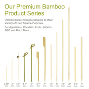 Minisland Premium 3.5 Inch Square Small Mini Bamboo Paddle Skewers for Appetizers Fruit Kabobs Sandwiches Cocktail Party Finger Food Sticks 3mm Thick 100 Counts -MSL162S - Grill Parts America