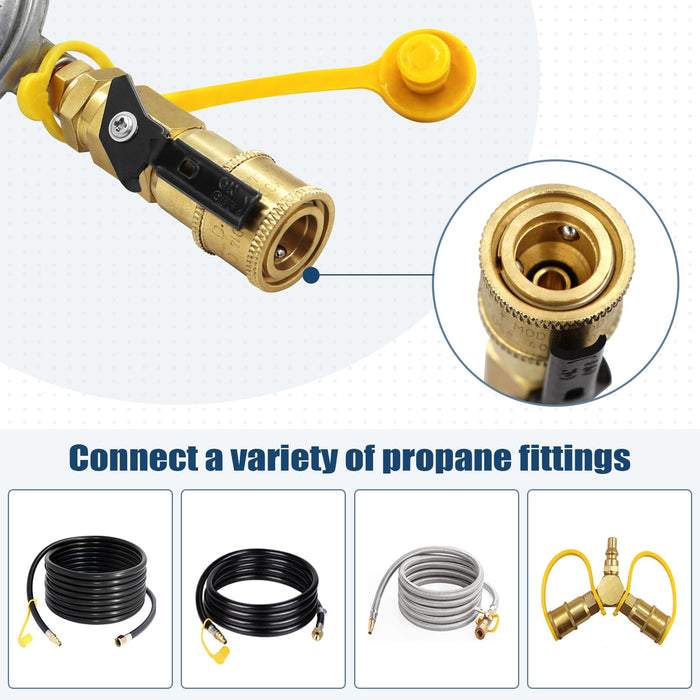 Propane Line Quick Connect Propane Quick Connect Adapter,Propane Gas Grill Regulator with 1/4