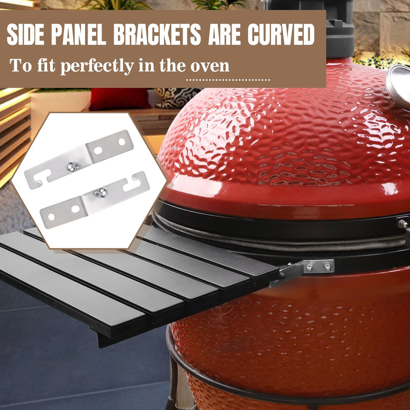 Stainless Steel Grill Side Shelves Bracket for Kamado Joe Classic Series, Heavy Duty Bracket & Support, Shelves Brackets for Kamado Joe Grill Set of 4(No Nut Spacer) - Grill Parts America