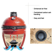 BBQ Carbon Steel Ash Can with Handle for Kamado Joe Classic Joe, Charcoal Ash Collector Charcoal Ash Can Basket Fits for Large Big Green Egg Accessories or Other Charcoal Grills - Grill Parts America