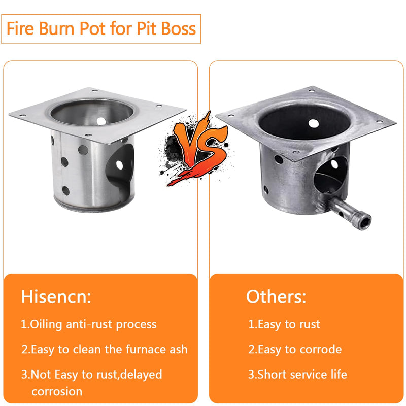 Hisencn Fire Burn Pot Replacement Parts for PB1150PS2 Pellet Grill, Durable Firepot for Pit Boss Pro Series II 1150 Grill with Screws, 1 Pack - Grill Parts America