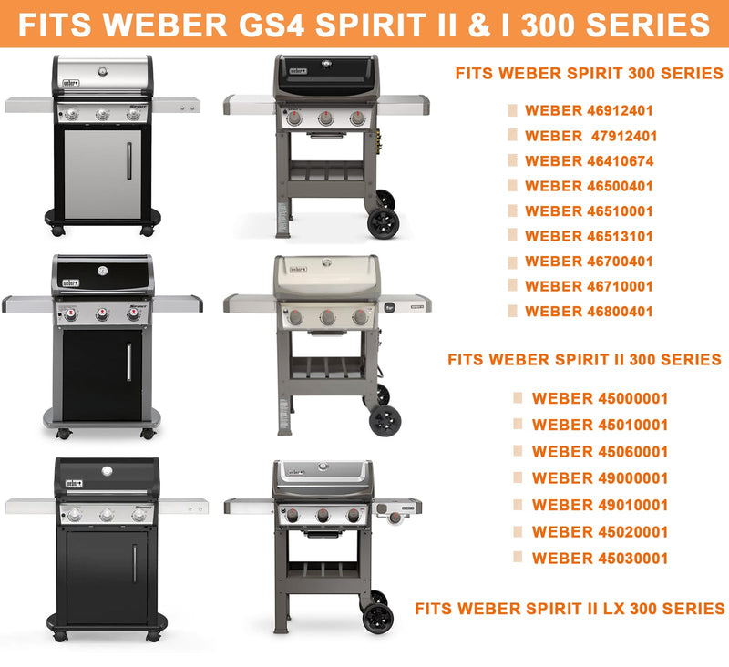 Grill Parts for Weber Spirit 2 Grill Parts GS4 Spirit II & I E310 E320 S310 S320, Replacement for Weber Spirit E-310 Flavorizer Bars 7636 67046,Burner Tube 67025 67103 69787,Crossover Tube 67279 69898 - Grill Parts America