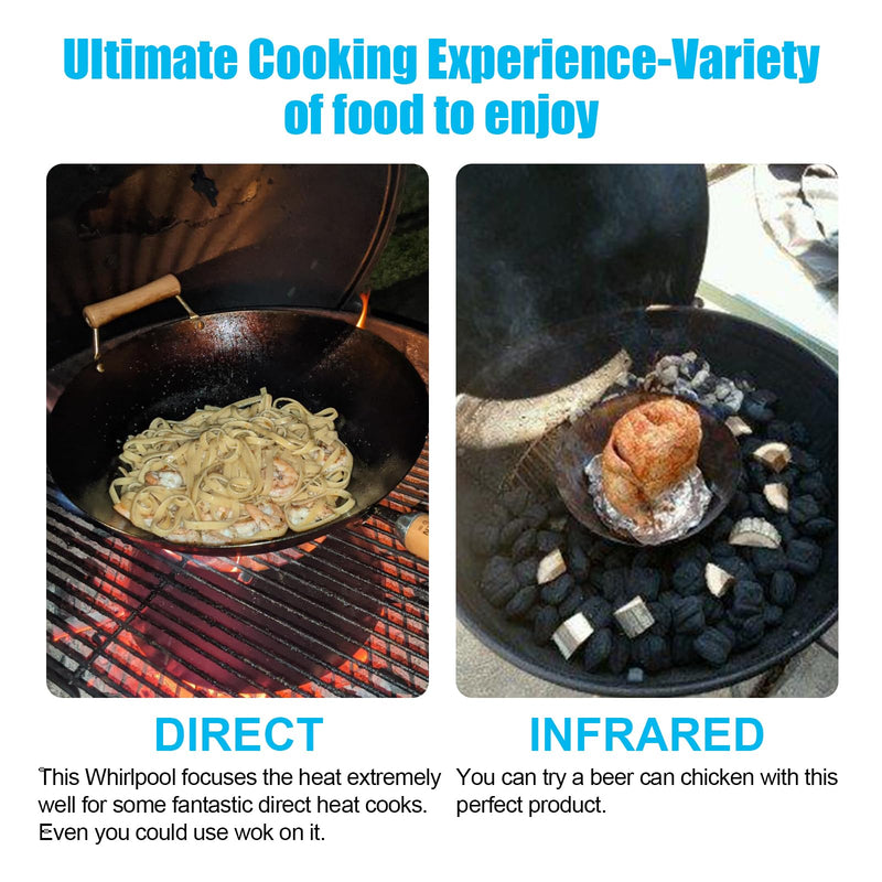Outspark 13" BBQ Whirlpool for Weber 22/26.75 WSM Smokey Mountain,XL Kamado,XL Big Green Egg,Kettle Grill Accessories-One-Piece Without Welding Charcoal Cone Holder,Enamel Coating - Grill Parts America