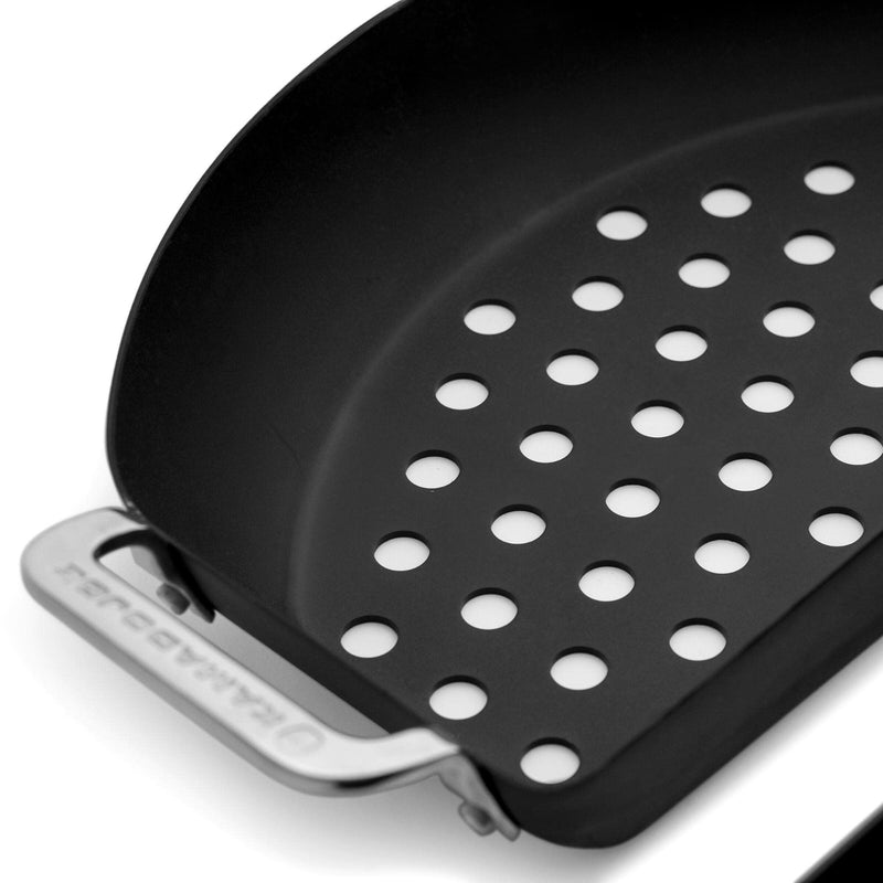 Kamado Joe KJ15124822 Karbon Steel Half-Moon Pan Set for Classic Joe and Big Joe Grills, Black - Grill Parts America
