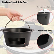 BBQ Carbon Steel Ash Can with Handle for Kamado Joe Classic Joe, Charcoal Ash Collector Charcoal Ash Can Basket Fits for Large Big Green Egg Accessories or Other Charcoal Grills - Grill Parts America