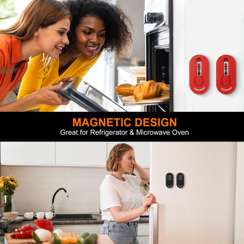 Volnamal Magnetic Bread Lame Dough Scoring Tool - Push-pull Handle for Perfect Bread Scoring Tool for Sourdough Baking & Bread Making Tools, Sourdough Starter Kit 2 Pack w/10 Razor Blades,Red - Grill Parts America