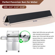 sunway outdoor Grill Parts for Weber - 22.5 Inch Grill Flavorizer Bars for Weber Genesis Silver/Gold B & C, Weber Spirit 300 Series (Side-Mounted Control), Porcelain Enameled, 5 Packs - Grill Parts America