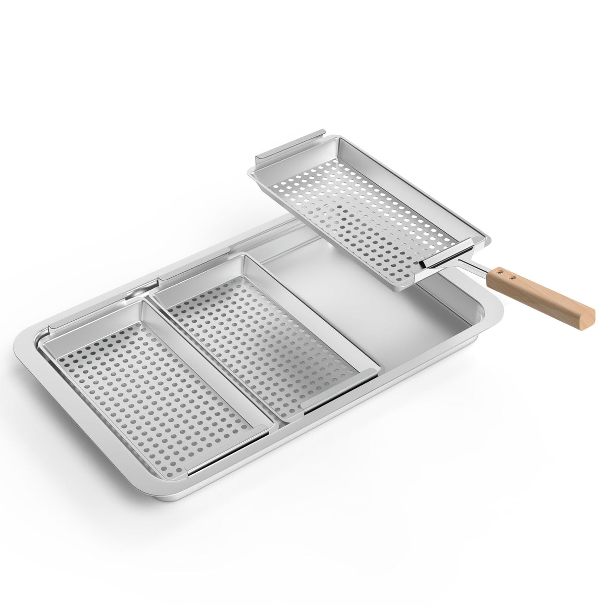 Grill Baskets Set, Outdoor Grilling Tray for Traeger Pellets, Pit Boss