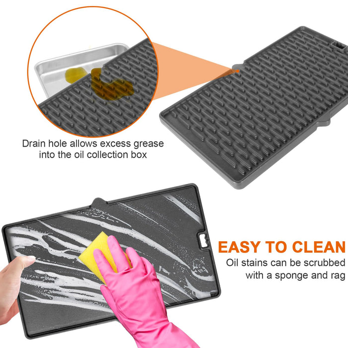 7404 Grill Griddle for Weber Summit 400 Summit 600 Series Gas Grills, Cast Iron Griddle Plate Replacement for Weber Summit Gold A/B/D Summit Platinum A6/B6 Summit Silver C/D - Grill Parts America