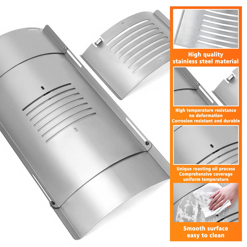 Hisencn Flame Broiler Kit for Pit Boss 700/820/850/1000/1150/1600 Series Pellet Grills, Slide Adjustment 23-32 Inches, Baked Oil Stainless Steel Flame Broiler Cover Kit Replacement Parts for Pit Boss - Grill Parts America