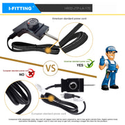 Adjustable Thermostat Probe Cord for Masterbuilt Smokers & Electric Griddles, Outdoor/Household Electric Smoker, IFITTING Power Cord with Thermostat Control, 15A/125V - Grill Parts America