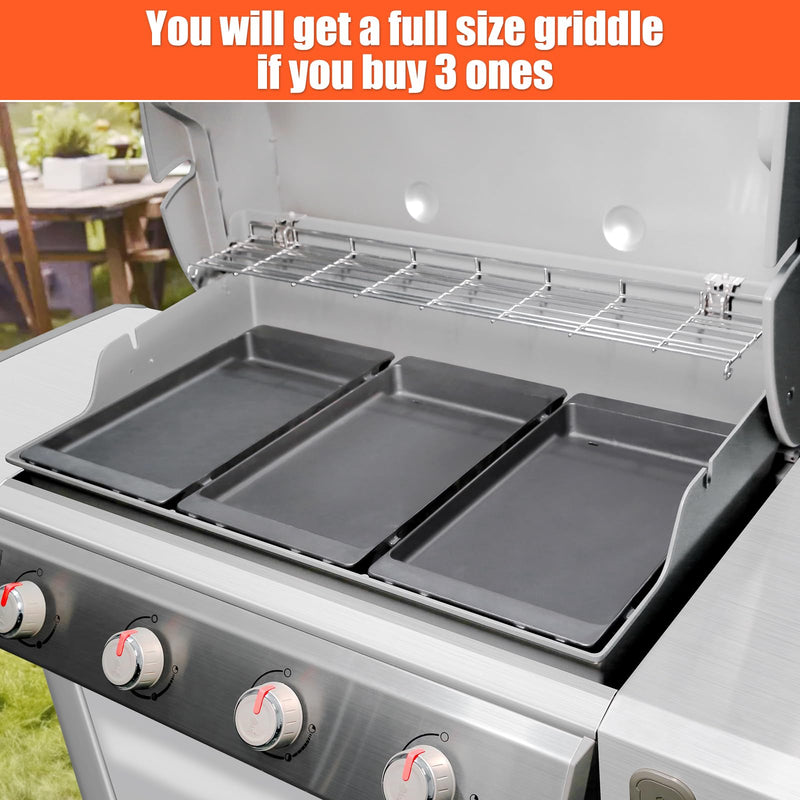 QuliMetal Cast Iron Grill Griddle for Weber Genesis II 400 and Genesis II LX 400 Series Gas Grills, Flat Top Griddle Plate for Weber Genesis II E-410/E-415/E-425/E-435, Genesis II LX 440, 1 Pack - Grill Parts America