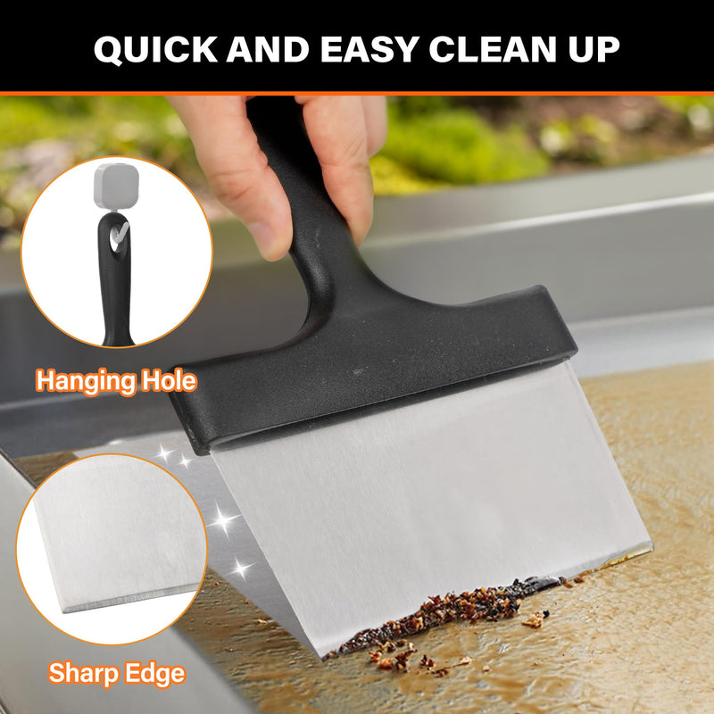 LotFancy Griddle Cleaning Kit for Blackstone, 26 Pc Flat Top Grill Cleaner Accessories, Griddle Scraper, Scouring Pad, Silicone Spatula Mat, Grill Stone, Grease Cup Liner - Grill Parts America