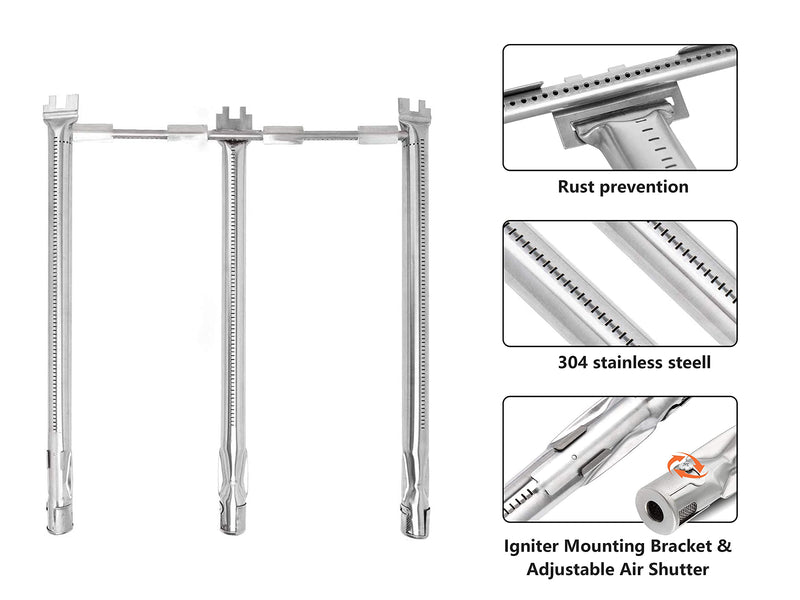 Grill Replacement Parts 7636 for Weber Spirit, 7636 Grill Parts 15.3 Inch Flavorizer Bars with 69787 Burner for Weber Spirit I & II 300 Series, Spirit E310 E320 E330 S310 S320 S330 - Grill Parts America