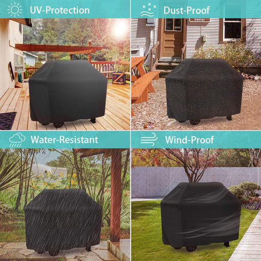 iCOVER BBQ Grill Cover 58 inch, 420D Waterproof UV Resistant Polyester, Easy On/Off, Compatible with Weber, Char-Broil, Nexgrill, Holland, Jenn Air - Grill Parts America