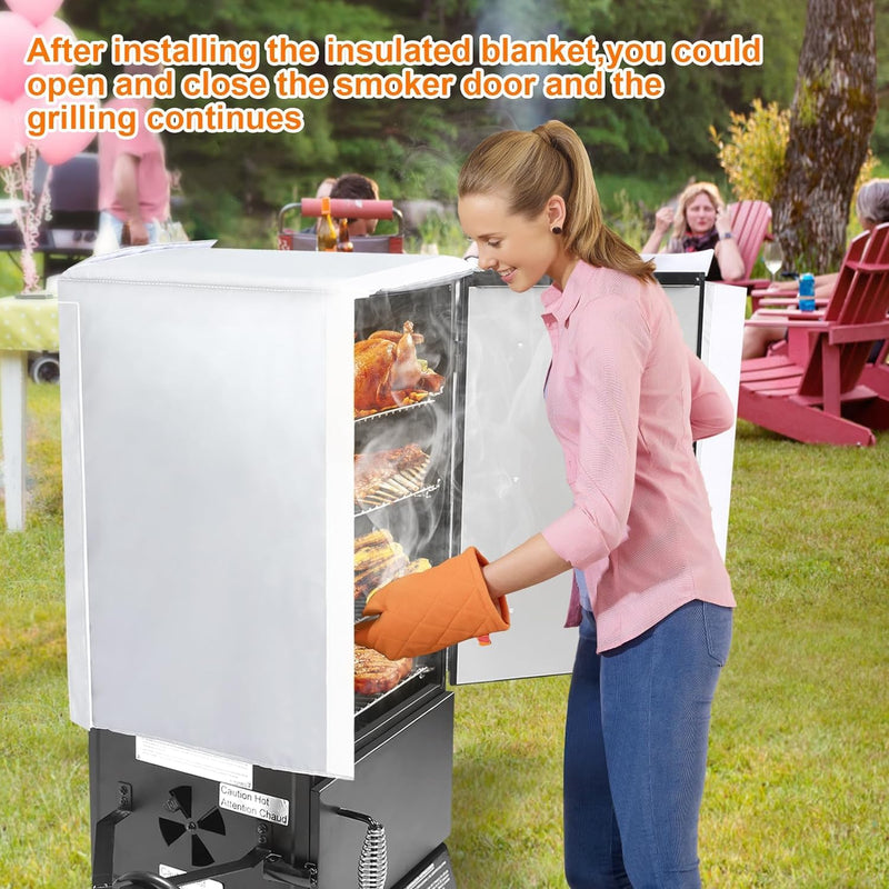 Uniflasy Thermal Insulated Blanket for Masterbuilt Electric Smoker 30 inch MB20070210 Analog, MB25050217 MB20077618, for Cuisinart COS-330 Vertical Electric Smoker Cover/Insulation Blanket Parts - Grill Parts America