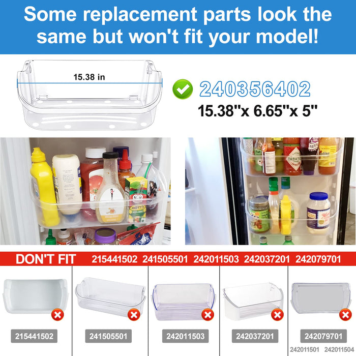 [2 PACK] UPGRADED 240356402 Refrigerator Door Bin Replacement,Compatible with Frigidaire Refrigerator Door Shelf Parts FFSS2615TS0 LFSS2612TF0 LFSS2612TE0 AP2549958 FGHS2631PF4A Door Shelf Shelves - Grill Parts America