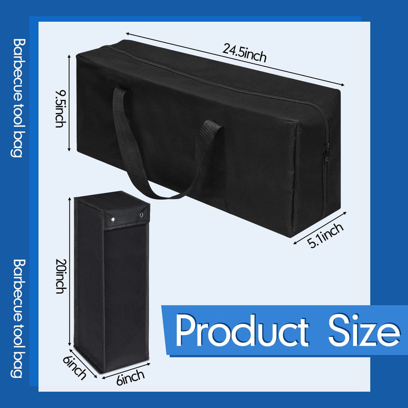 2 Pcs Grill Utensil Storage BBQ Tool Storage Bag Foldable Oxford Grilling Carry Bag Waterproof Grill Utensil Holder Outdoor BBQ Grill Accessories Picnic Cooking Tools Bag for Camp Barbecue, 2 Size - Grill Parts America
