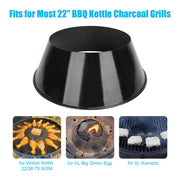 Outspark 13" BBQ Whirlpool for Weber 22/26.75 WSM Smokey Mountain,XL Kamado,XL Big Green Egg,Kettle Grill Accessories-One-Piece Without Welding Charcoal Cone Holder,Enamel Coating - Grill Parts America