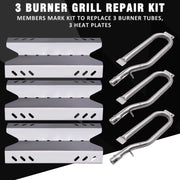 Hipoilk Replacement Parts for Members Mark BQ06042-1 BQ06043-1 BQ05046-6 BQ05046-6-A BQ05046-6A, Sam's Club, Outdoor Gourmet Gas Grill Models, Burner Tube, Steel Heat Plate Burner Cover - Grill Parts America