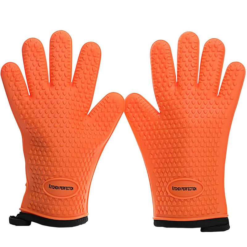 KITCHEN PERFECTION Silicone Smoker Oven Gloves -Extreme Heat Resistant BBQ Gloves -Handle Hot Food Right on Your Grill Fryer Pit|Waterproof Oven Mitts |Superior Value Set+3 Bonuses - Grill Parts America