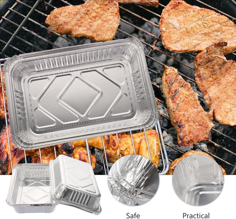 Waytiffer 30Pack Drip Pans Compatible with Weber Grills Spirit Gas Grills, Q Grills, Genesis and Genesis II LX 200 300 Series,Disposable Aluminum Foil BBQ Grease Trays, 8.5 x 6 Inch - Grill Parts America