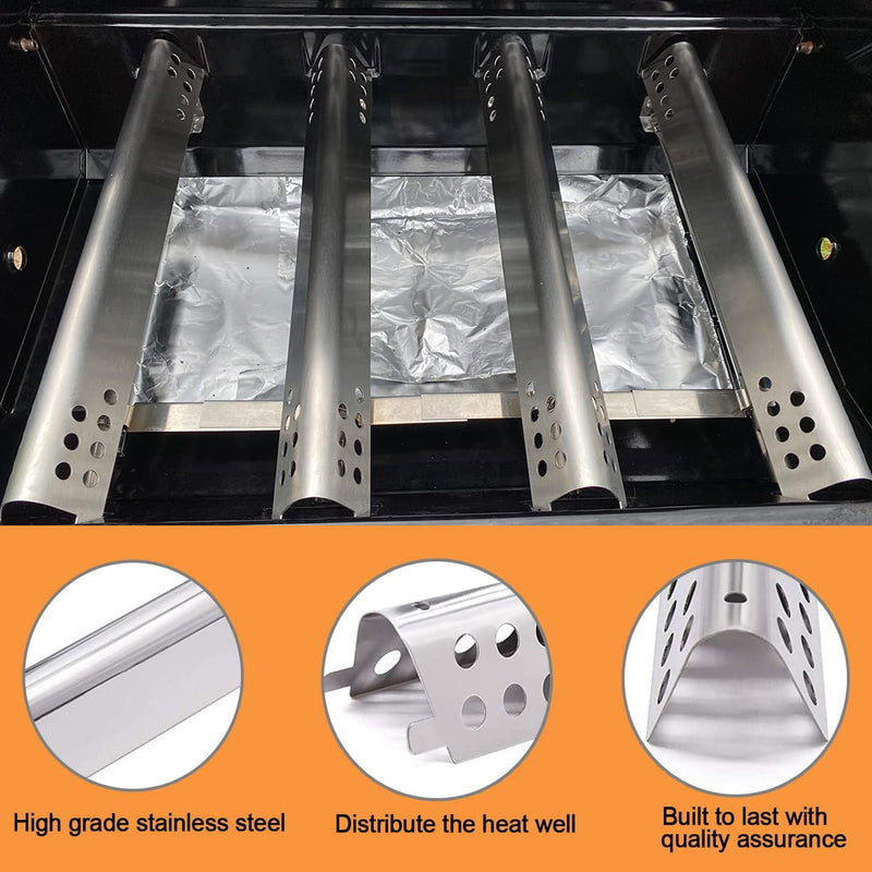 Replacement Parts for Charbroil Performance 475 4 Burner 463347017, 463361017, 463342119, 463347418, 463335517, G470-0004-w1, Heat Plate Tent Shield, Crossover Tube for Char-Broil 4 Burner Gas Grill - Grill Parts America