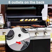 GasSaf 6 Outlet AA Battery Silver Cap Push Button Chrome Coated Spark Generator tact Electric Igniter Grill Ignitor for Brinkmann, Charbroil, Grill Chef, Kenmore, Master Chef and Others - Grill Parts America