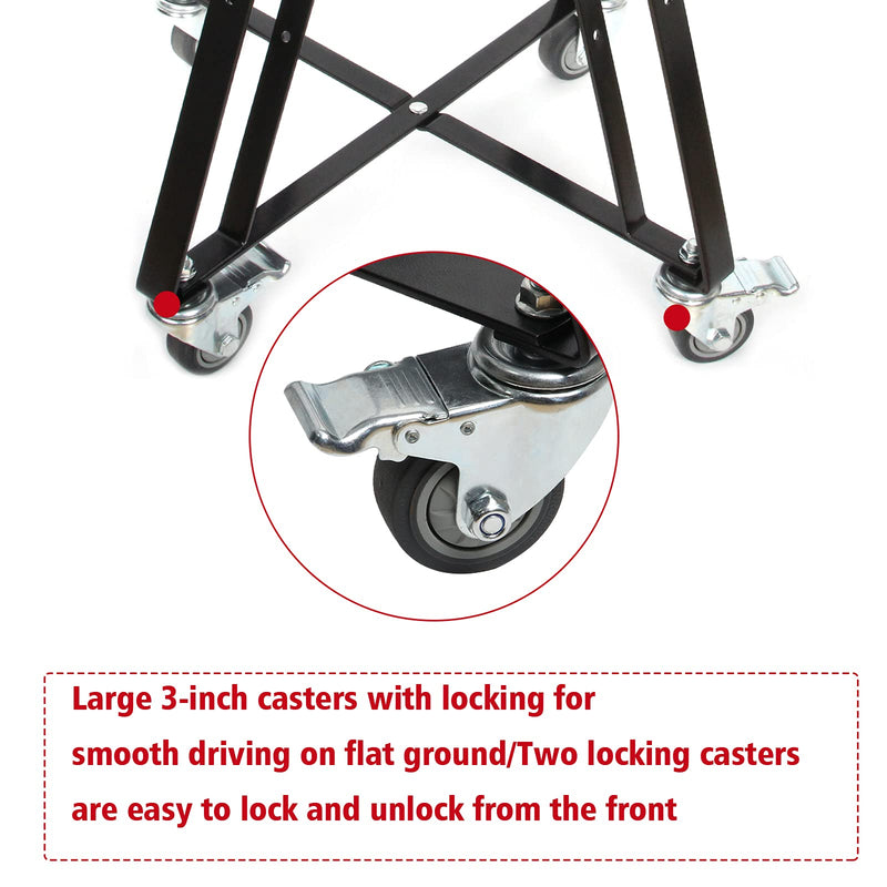 Rolling Cart for Kamado Joe Classic Accessories,Kamado Joe Parts Rolling Nest with Heavy Duty Locking Caster Wheels Powder Coated Steel Rolling Outdoor Cart for Kamado Joe Classic Grill Stand - Grill Parts America