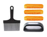Blackstone 5059 Flat Grill & Griddle Cleaning Kit 5 Pieces Premium Flat Top Grill Accessories Cleaner Tool Set - 1 Stainless Steel 6" Scraper, 3 Scour Pads and 1 Handle Griddle Kit - Grill Parts America