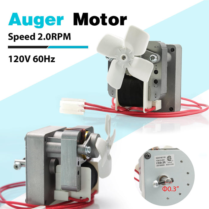 2.0RPM Auger Motor Replacement Parts Compatible with Traeger Pit Boss Camp Chef Wood Pellet Grill Smokers Motor Accessories AC120V 60Hz 2 Pole Universal Feeding Gear - Grill Parts America
