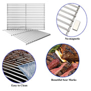 Orgneas 17.5 Inch Grill Grates for Weber Spirit 300 Series, Genesis Silver/Gold/Platinum B/C, Genesis 1000-3500, I - IV, 7638, 7639, Stainless Steel Cooking Grate Replacement Parts for Gas Grills - Grill Parts America