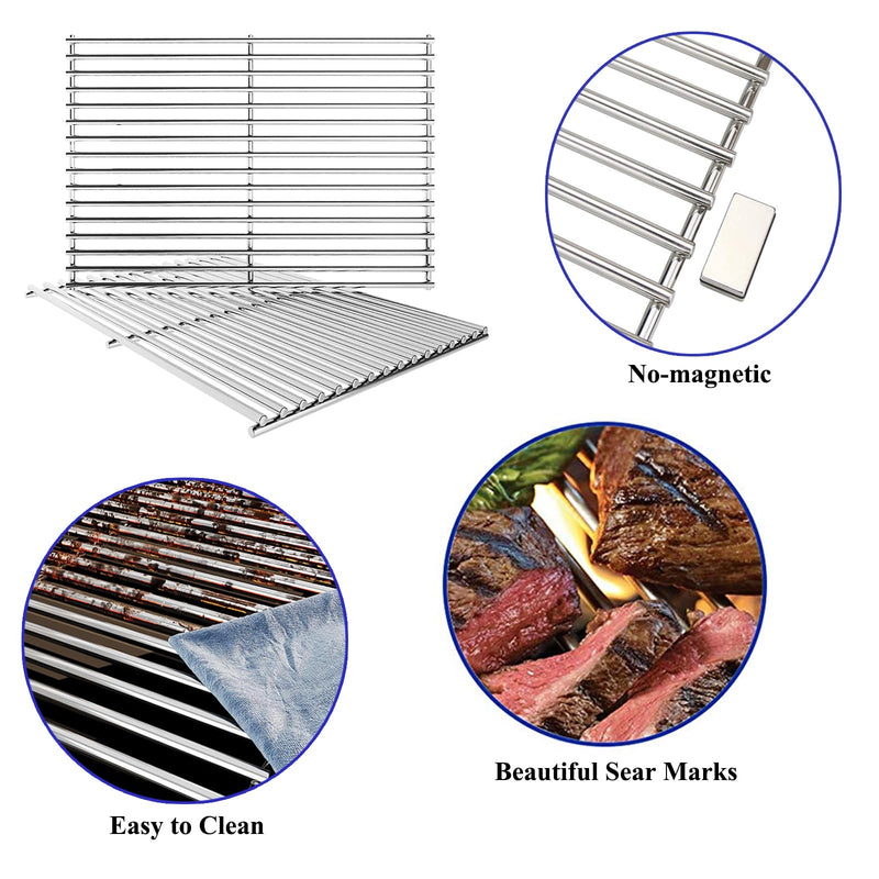 Orgneas 17.5 Inch Grill Grates for Weber Spirit 300 Series, Genesis Silver/Gold/Platinum B/C, Genesis 1000-3500, I - IV, 7638, 7639, Stainless Steel Cooking Grate Replacement Parts for Gas Grills - Grill Parts America