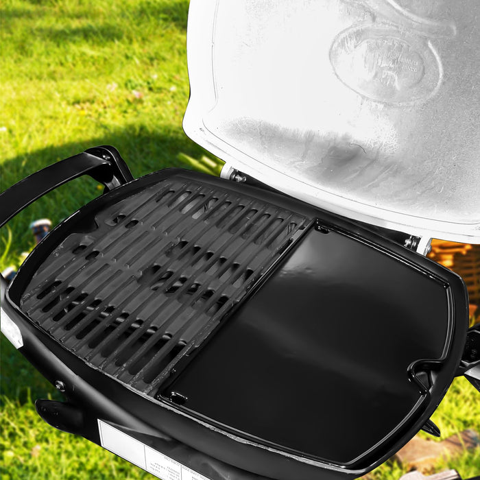 Uniflasy 6558 Porcelain Enamels Cast Iron Cooking Griddle for Weber Q100 Q1000, Q120 Q1200 Series Gas Grills Parts, 12.6 x 8.6 x 0.5 Inches, Replace for Weber Q1200 Grill Accessories - Grill Parts America