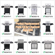 Replacement Parts for Charbroil Performance 475 4 Burner 463347017, 463361017, 463342119, 463347418, 463335517, G470-0004-w1, Heat Plate Tent Shield, Crossover Tube for Char-Broil 4 Burner Gas Grill - Grill Parts America