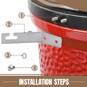 Stainless Steel Grill Side Shelves Bracket for Kamado Joe Classic Series, Heavy Duty Bracket & Support, Shelves Brackets for Kamado Joe Grill Set of 4(No Nut Spacer) - Grill Parts America