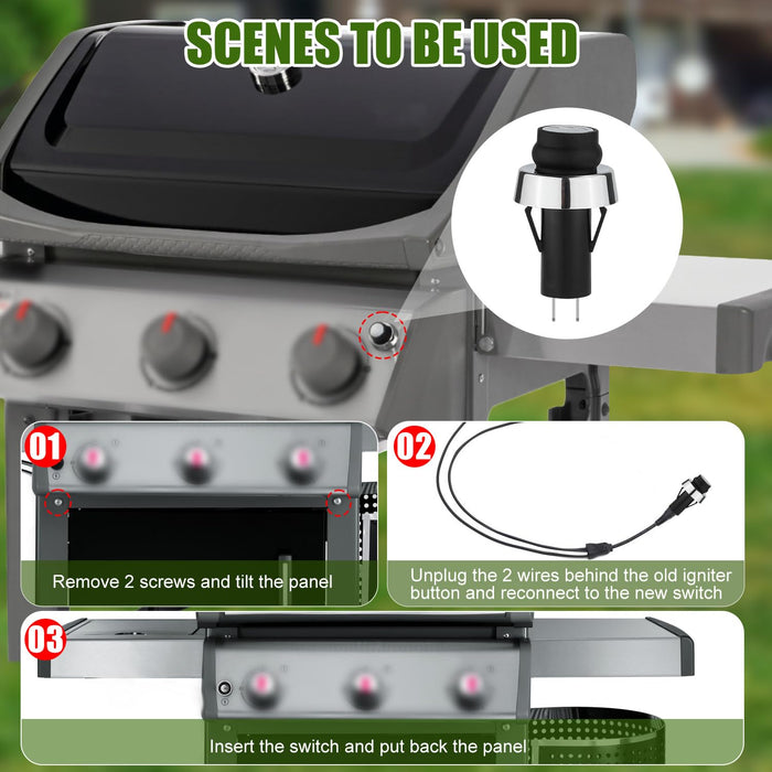 GS4 Igniter for Weber, GS4 Grill Igniter Switch/Button Practical Push Button Accessories/Parts Replacement for Weber #66220 Fit for Weber GS4 Genesis II & Spirit II Gas Grills S310 E310 S-210 E-210 - Grill Parts America