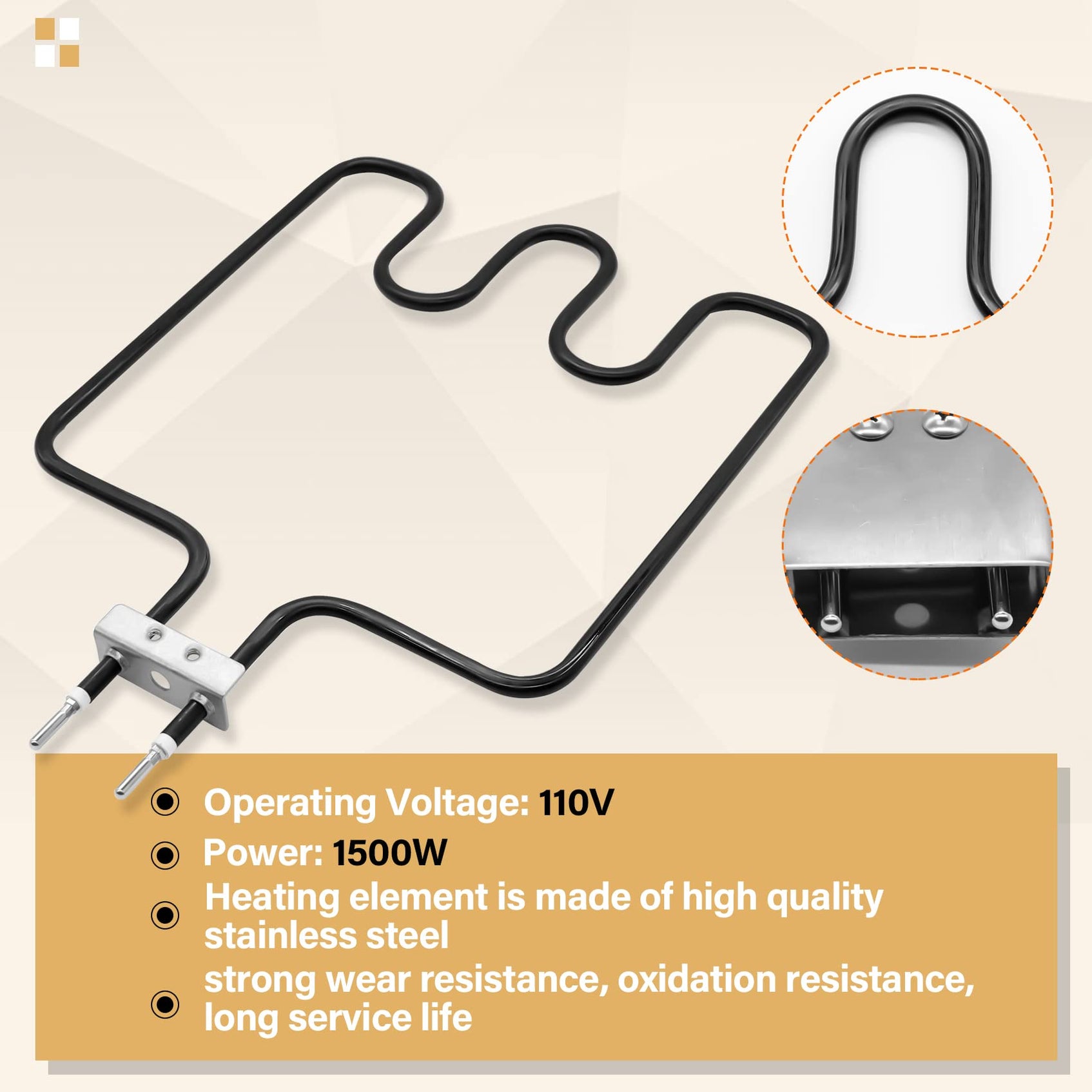 1500 Watt Heating Element Compatible with Masterbuilt Electric Smoker ...