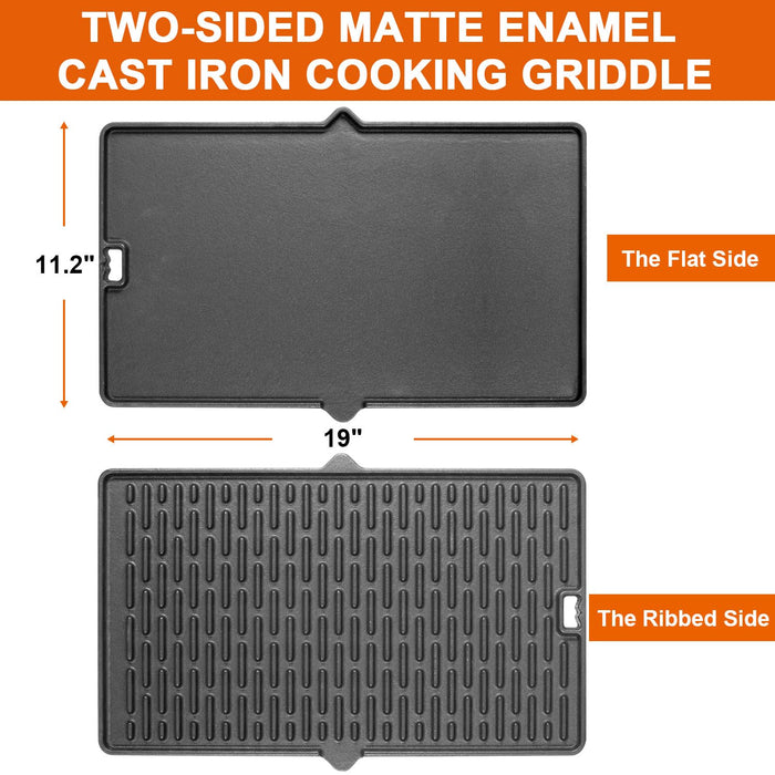 7404 Grill Griddle for Weber Summit 400 Summit 600 Series Gas Grills, Cast Iron Griddle Plate Replacement for Weber Summit Gold A/B/D Summit Platinum A6/B6 Summit Silver C/D - Grill Parts America