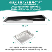 SafBbcue 91354 Grease Tray with 10PCS 6415 Catch Pan Aluminum Liner,Drip Pan for Weber Spirit E-310,E-320,Spirit EP-310 EP-320, Spirit S-320 SP-310(Made in 2009 and 2012) Grills,17-3/4"L x 13"W x 3"H - Grill Parts America
